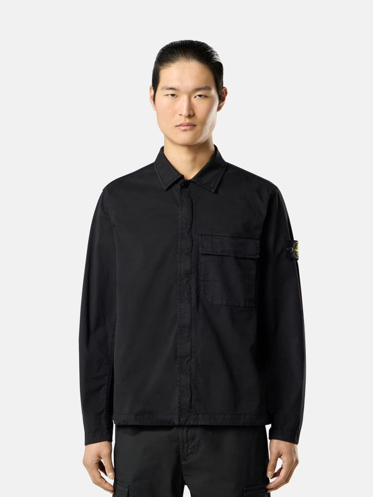 STONE ISLAND - Regular-fit Overshirt with Concealed Zipper Noir