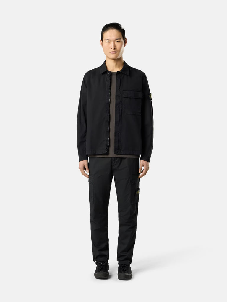 STONE ISLAND - Regular-fit Overshirt with Concealed Zipper Noir