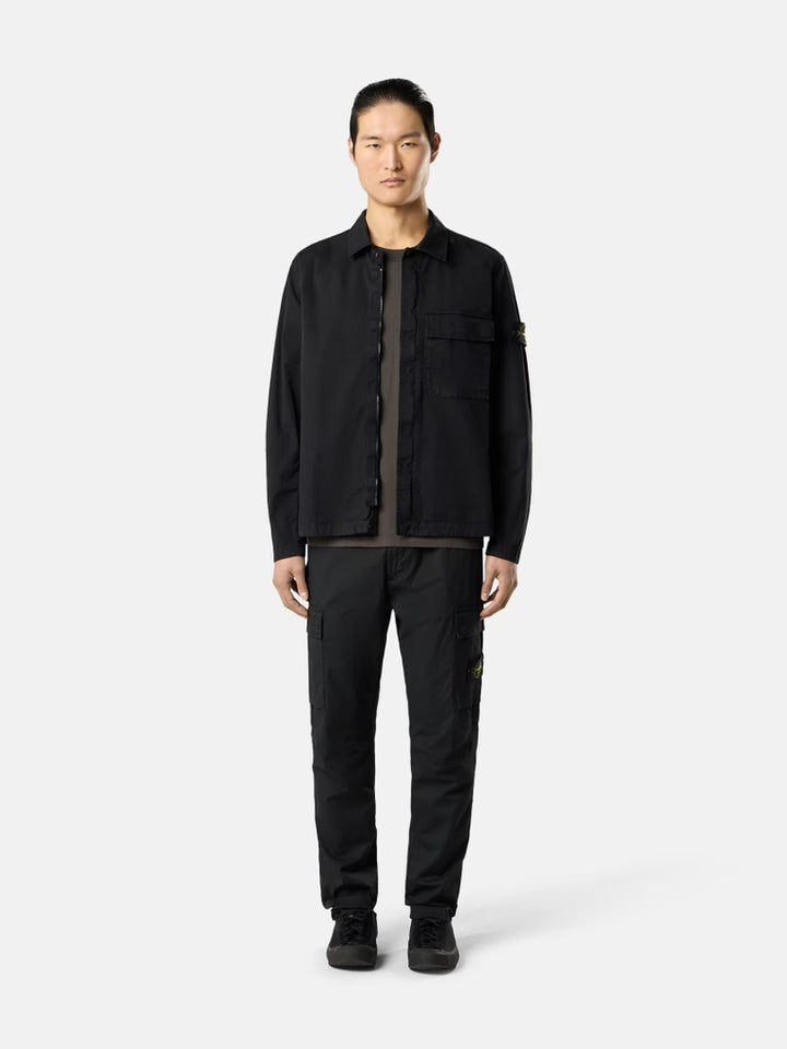 STONE ISLAND - Regular-fit Overshirt with Concealed Zipper Noir