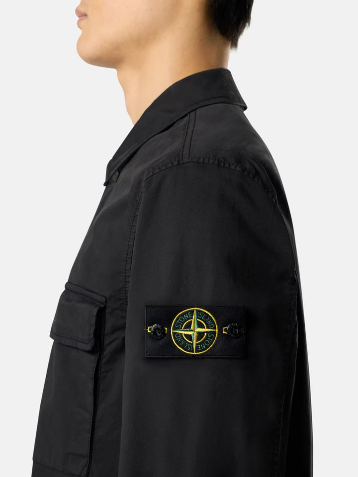 STONE ISLAND - Regular-fit Overshirt with Concealed Zipper Noir