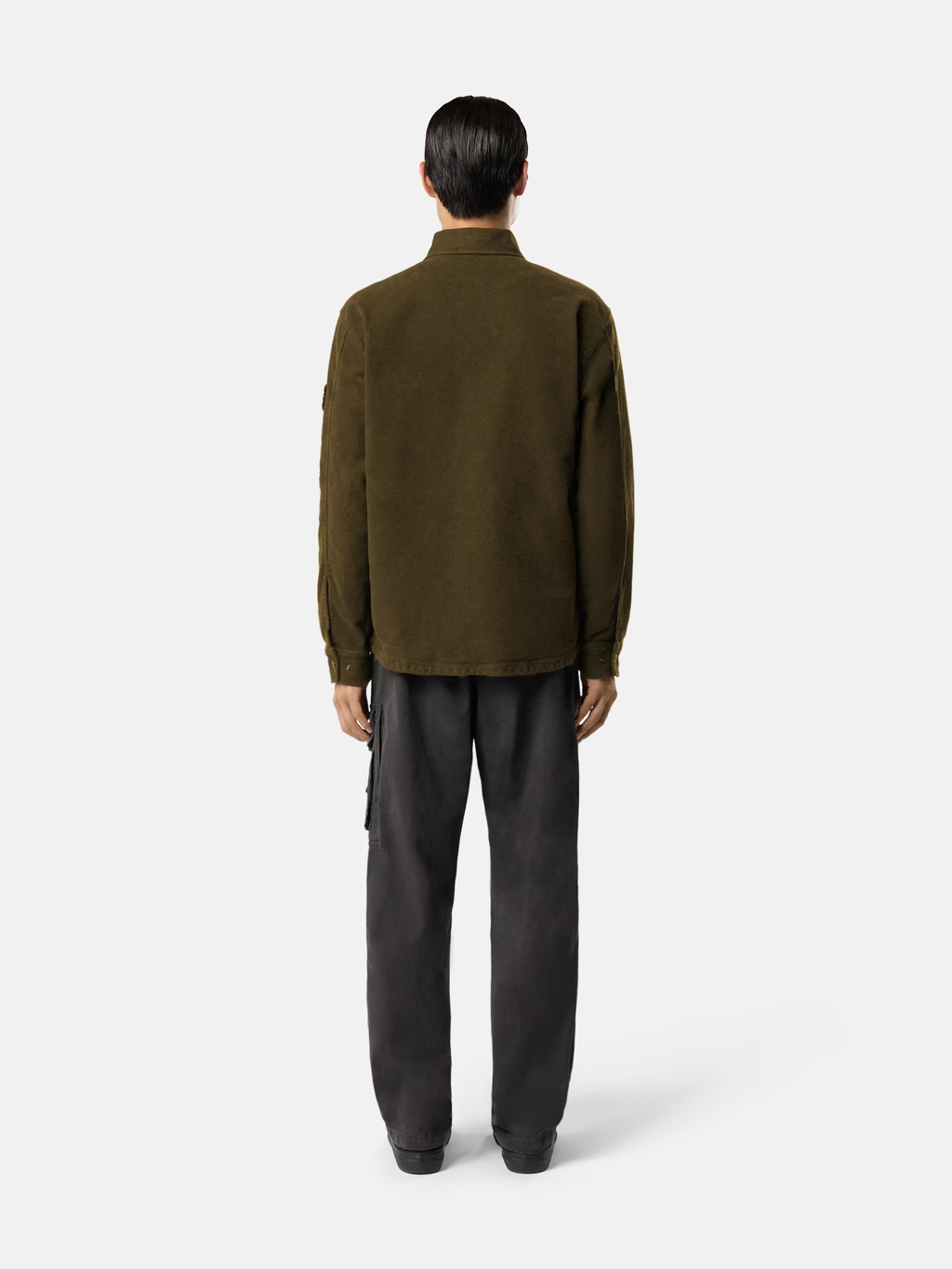 STONE ISLAND - Chemise en moleskine de coton Vert foncé