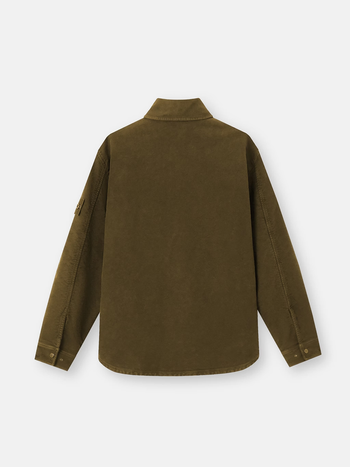 STONE ISLAND - Chemise en moleskine de coton Vert foncé