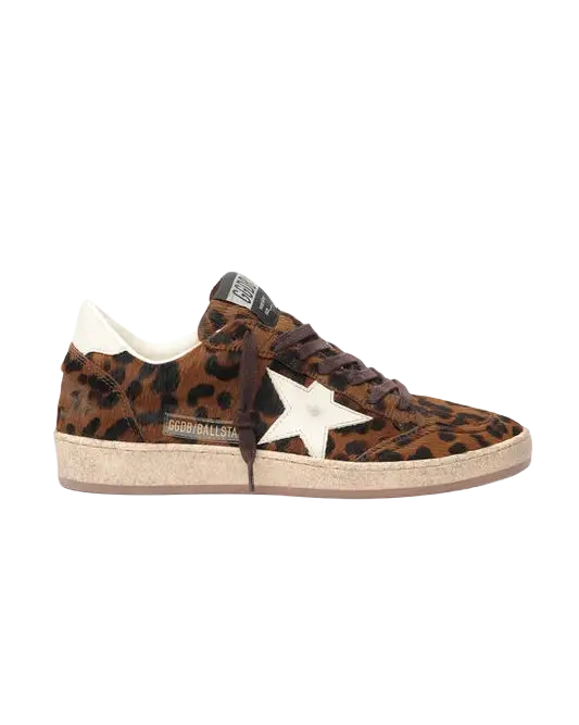 GOLDEN GOOSE FEMME - Ball Star en poulain imprimé léopard Marron / Crème