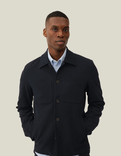 LES DEUX - Veste hybride Como Bleu marine foncé