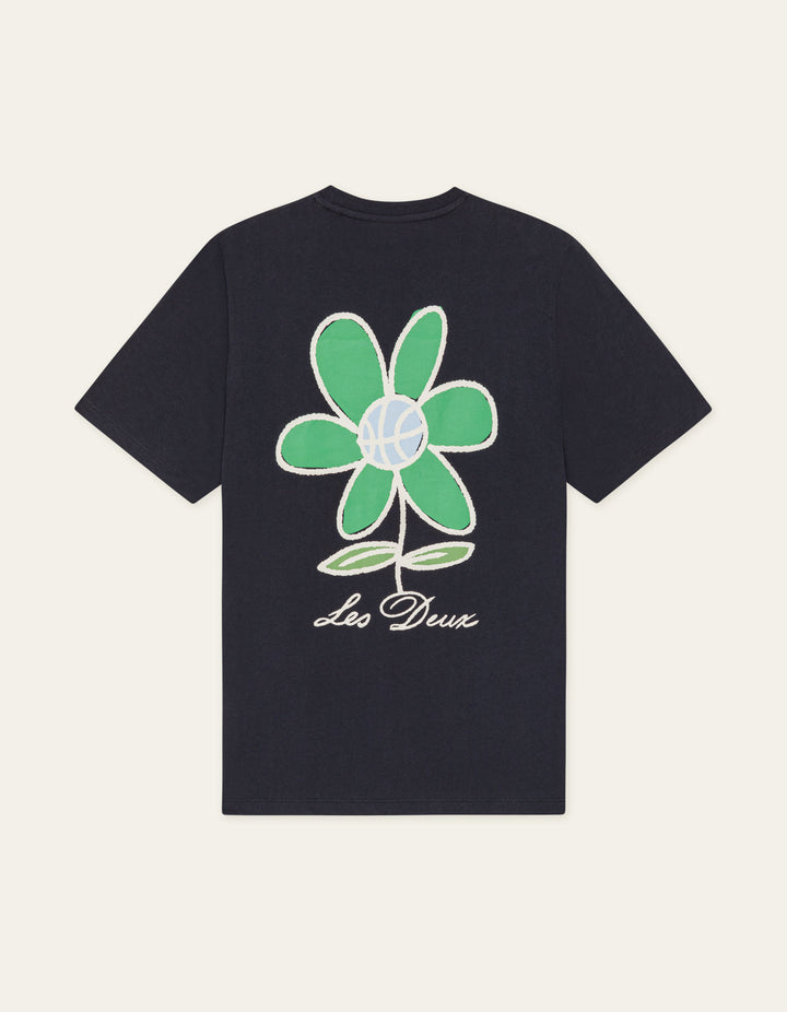 LES DEUX – T-shirt Flower Bleu nuit foncé