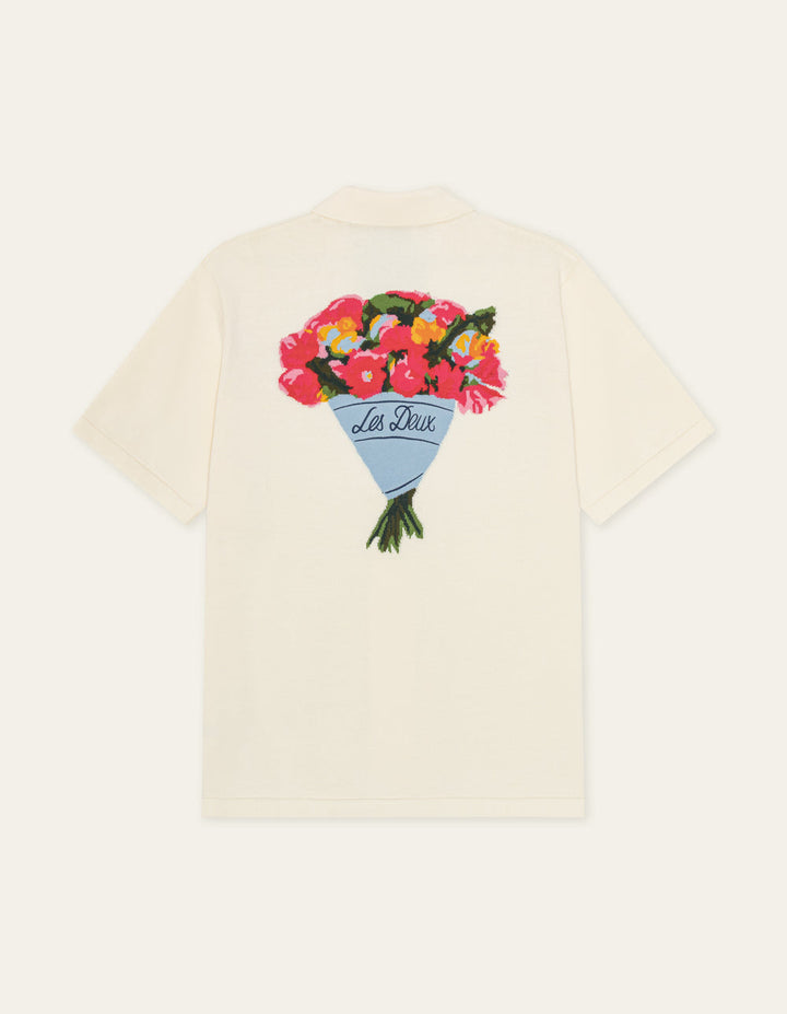 LES DEUX – Chemise en maille Bouquet Écru