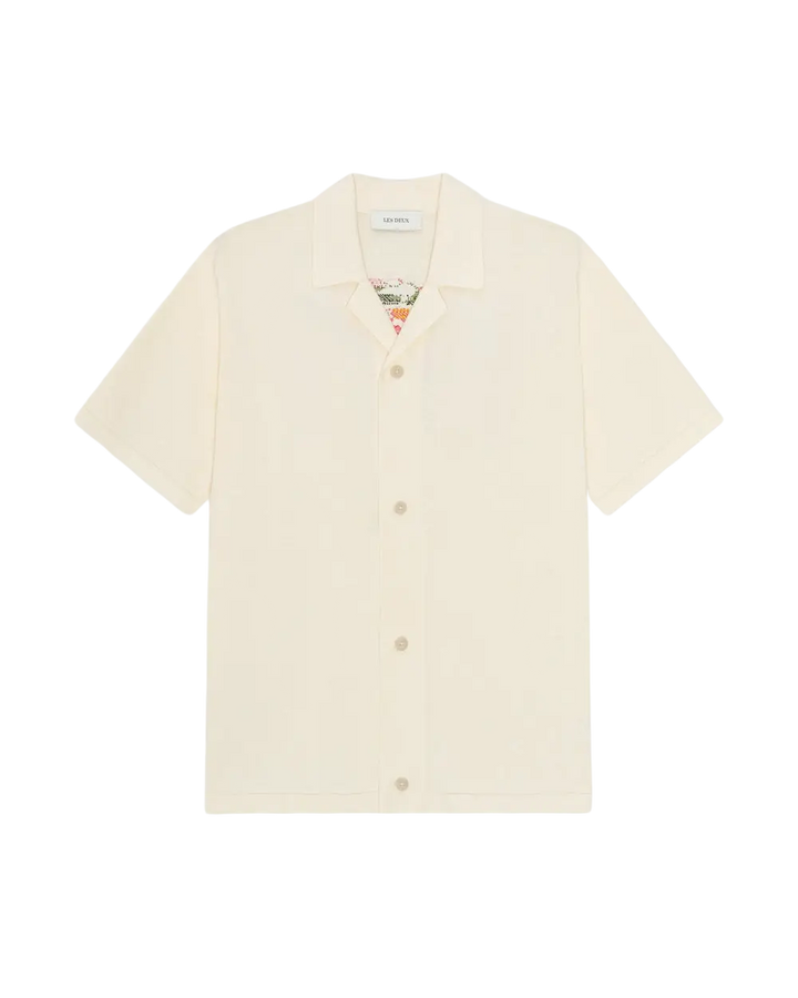 LES DEUX – Chemise en maille Bouquet Blanc Écru
