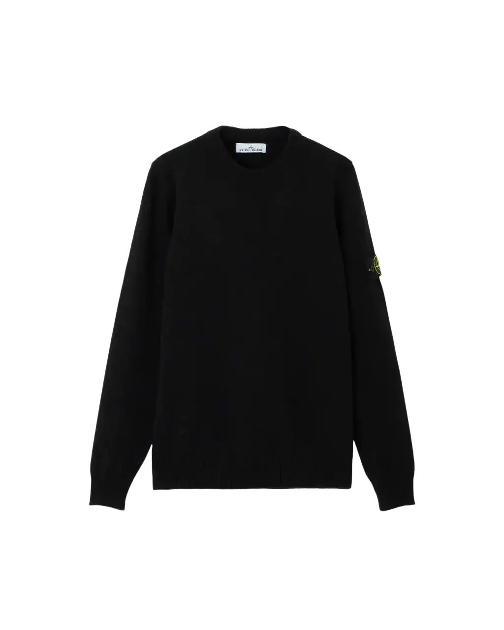 STONE ISLAND - Pull Col Rond en Laine d'Agneau Noir