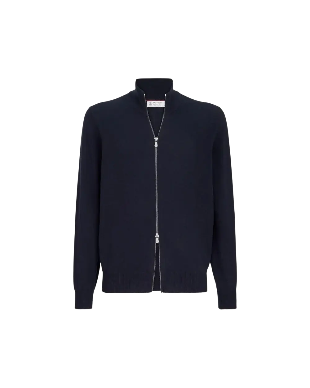 BRUNELLO CUCINELLI - Gilet Zippé en Cachemire à Col Montant Marine