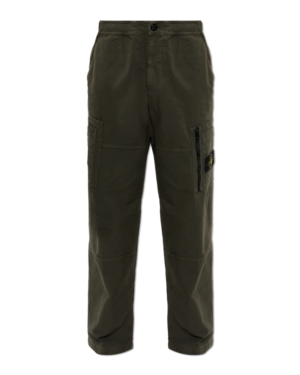STONE ISLAND - Pantalon cargo en coton Gris anthracite
