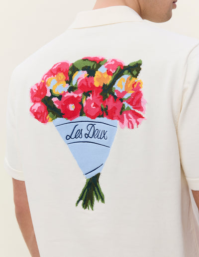 LES DEUX – Chemise en maille Bouquet Écru