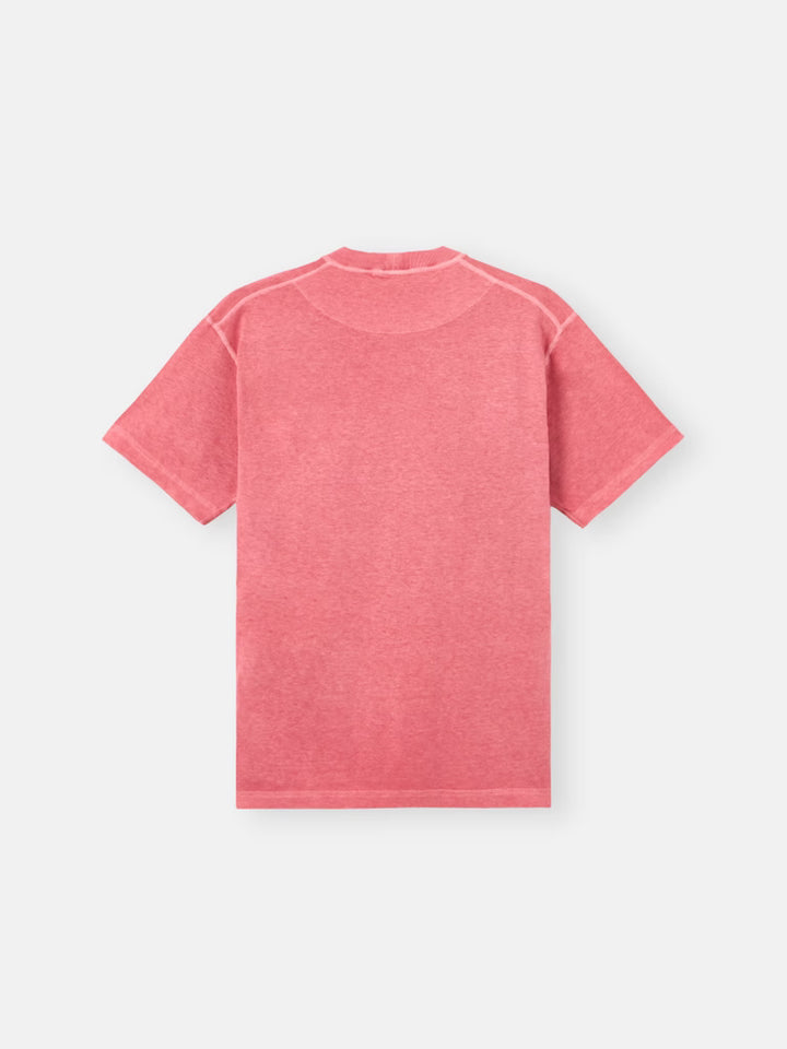 STONE ISLAND - T-shirt Slim Fit en Coton Biologique Rouge Géranium