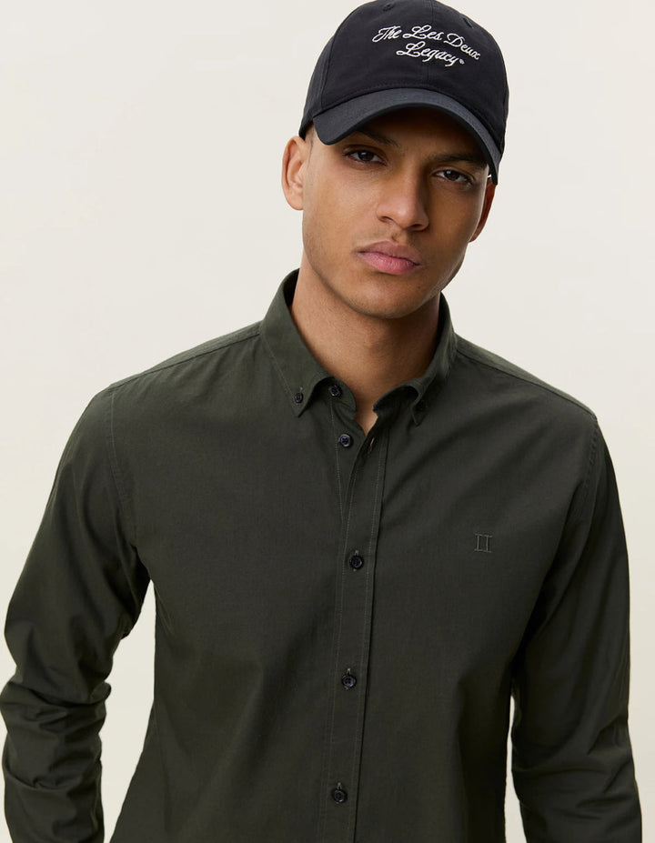 LES DEUX - Chemise Oxford légère Vert résine