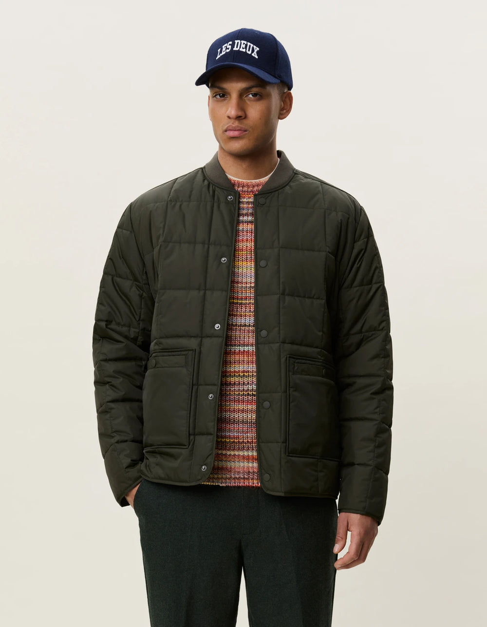 LES DEUX - Veste bomber matelassée Vert résine
