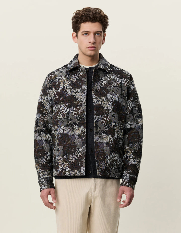 LES DEUX - Surchemise jacquard à motif floral Sable foncé