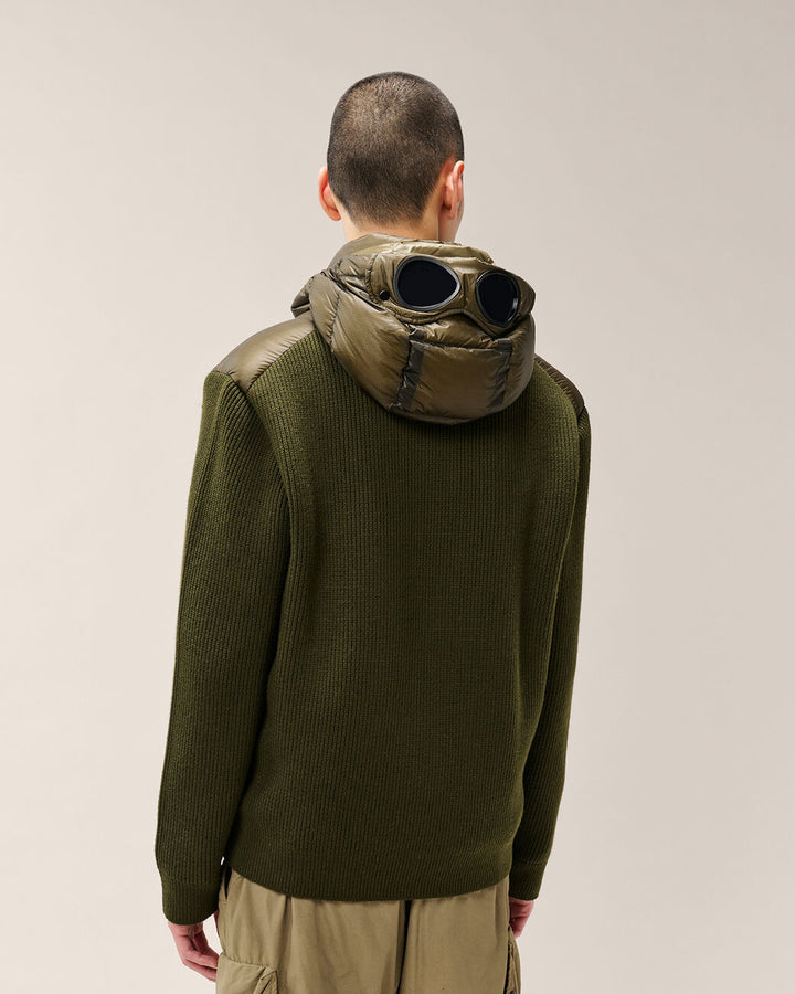 C.P. COMPANY - Pull Goggle en laine mérinos extra-fine Vert lierre