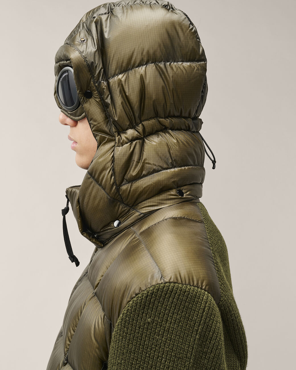 C.P. COMPANY - Pull Goggle en laine mérinos extra-fine Vert lierre