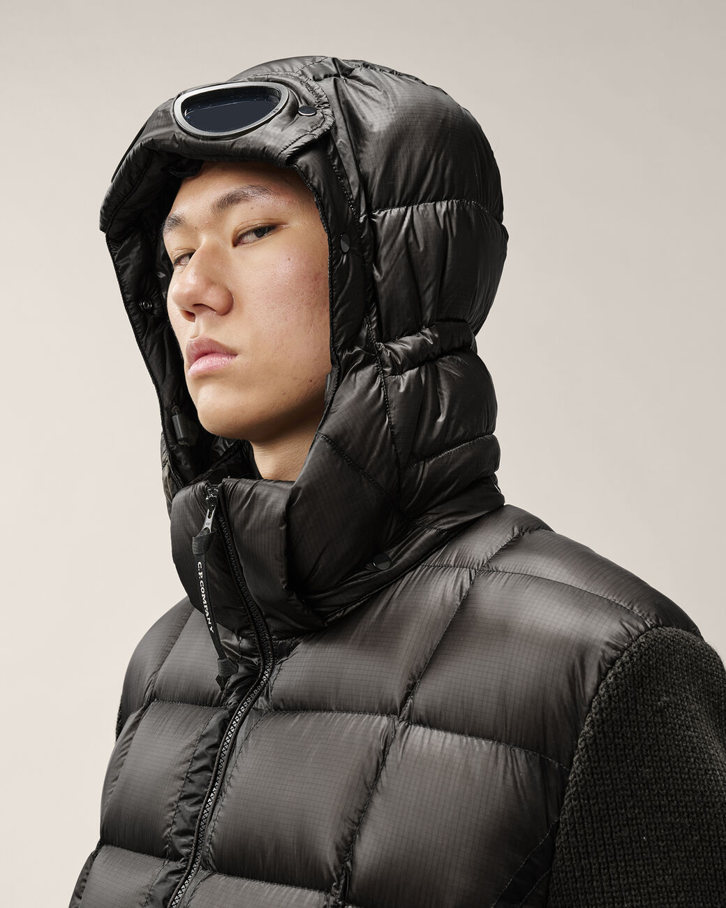 C.P. COMPANY - Pull Goggle en laine mérinos extra-fine Noir