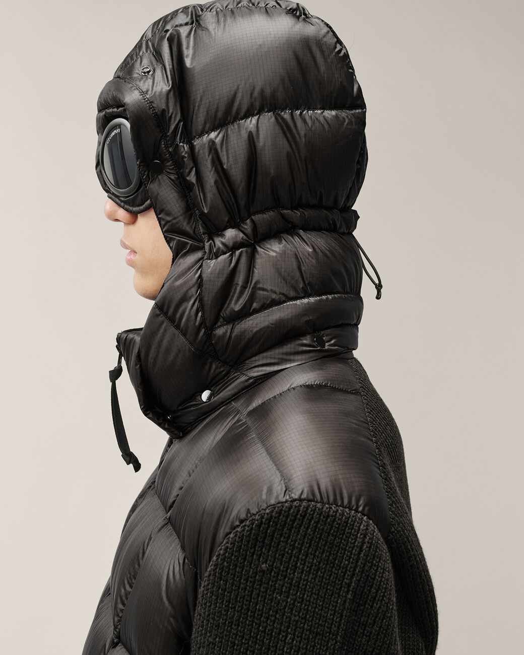C.P. COMPANY - Pull Goggle en laine mérinos extra-fine Noir