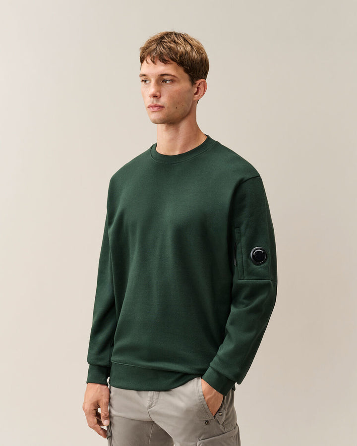 C.P. COMPANY - Sweat-shirt Lens en molleton Vert sapin