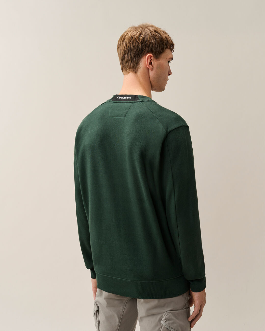 C.P. COMPANY - Sweat-shirt Lens en molleton Vert sapin
