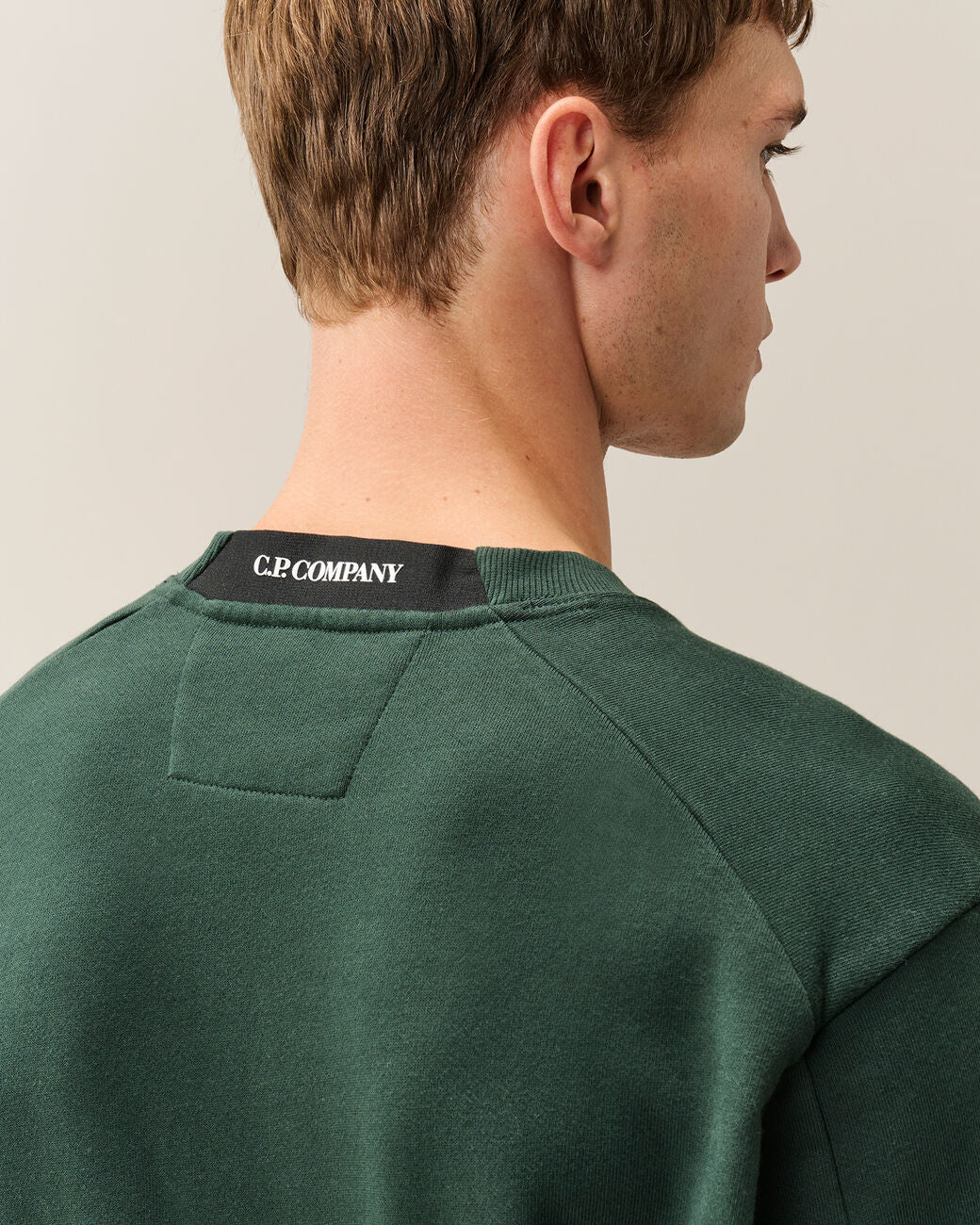 C.P. COMPANY - Sweat-shirt Lens en molleton Vert sapin
