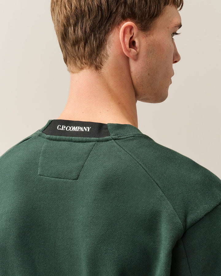 C.P. COMPANY - Sweat-shirt Lens en molleton Vert sapin