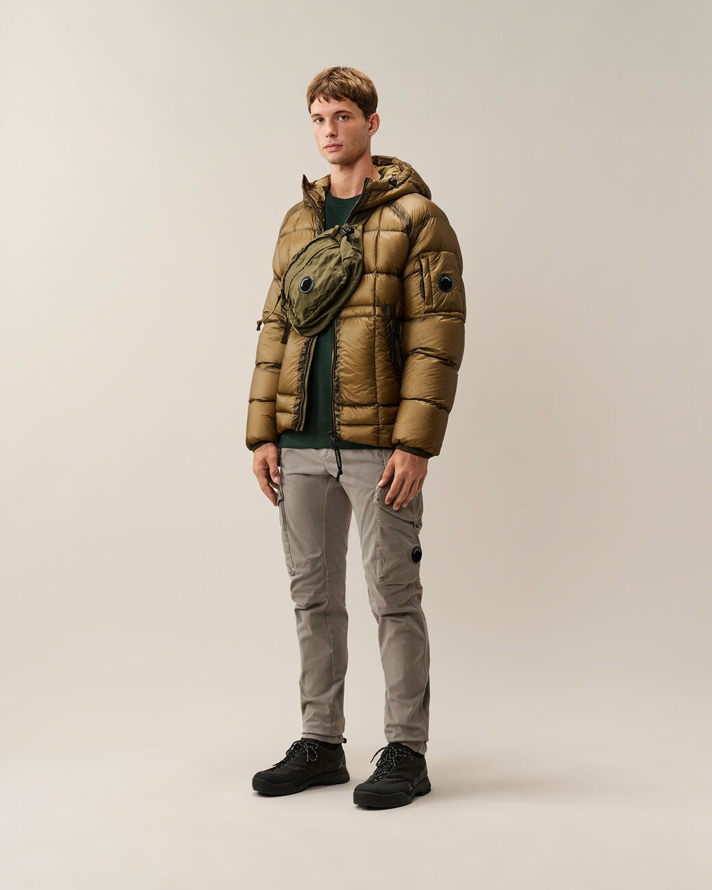 C.P. COMPANY - Sweat-shirt Lens en molleton Vert sapin