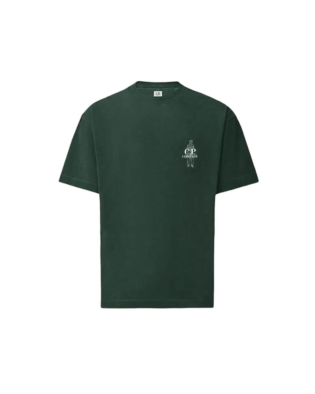 C.P. COMPANY - T-shirt Comfort Logo en jersey de coton Vert sapin