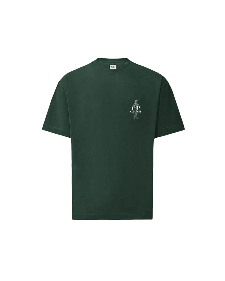 C.P. COMPANY - T-shirt Comfort Logo en jersey de coton Vert sapin