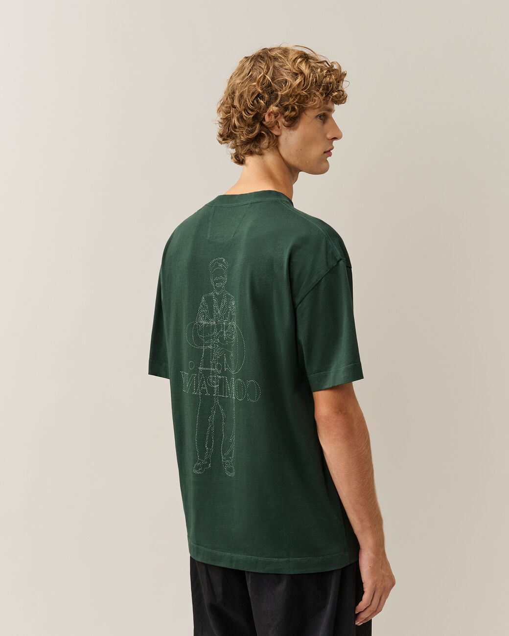 C.P. COMPANY - T-shirt Comfort Logo en jersey de coton Vert sapin