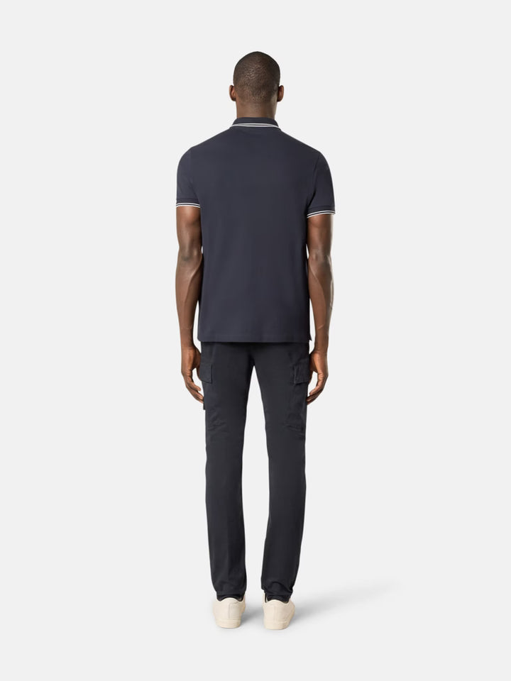 STONE ISLAND - Slim-fit short-sleeve Polo with Compass Patch Marine