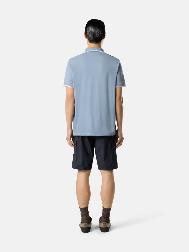 STONE ISLAND - Slim-fit short-sleeve Polo with Compass Patch Bleu clair