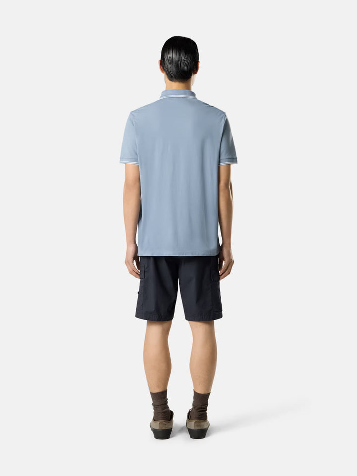STONE ISLAND - Slim-fit short-sleeve Polo with Compass Patch Bleu clair