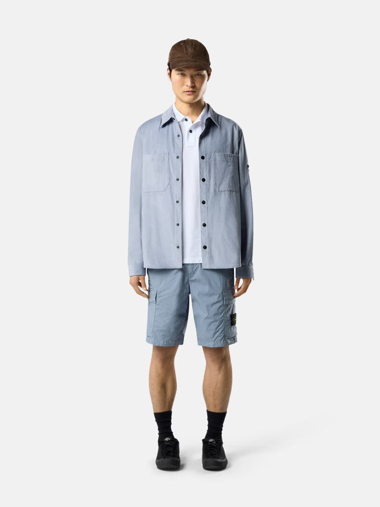 STONE ISLAND - Slim-fit short-sleeve Polo with Compass Patch Blanc