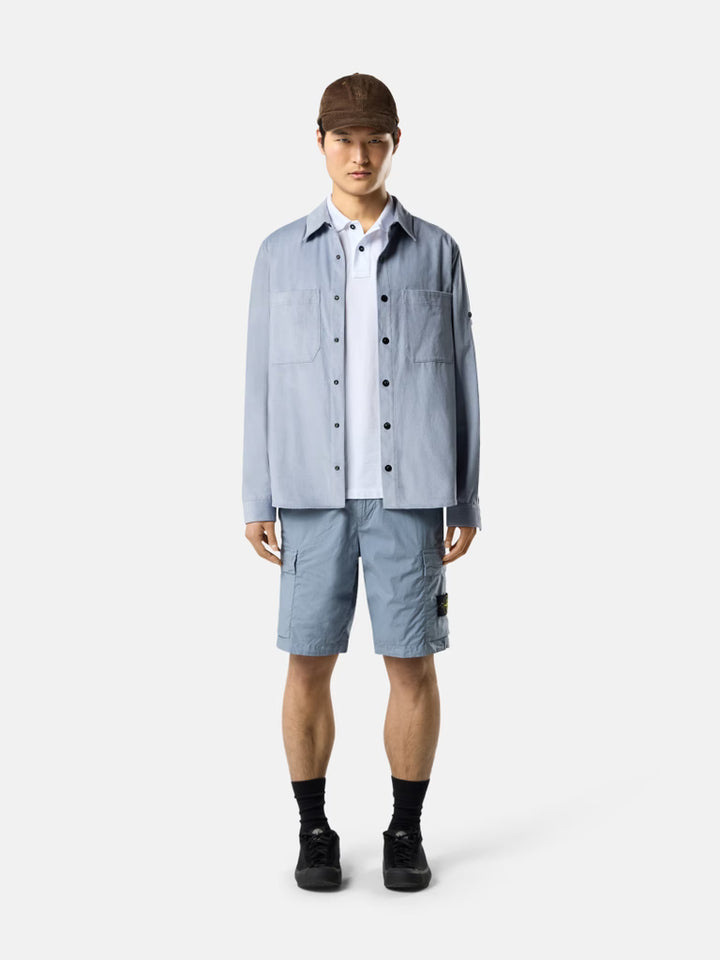 STONE ISLAND - Slim-fit short-sleeve Polo with Compass Patch Blanc