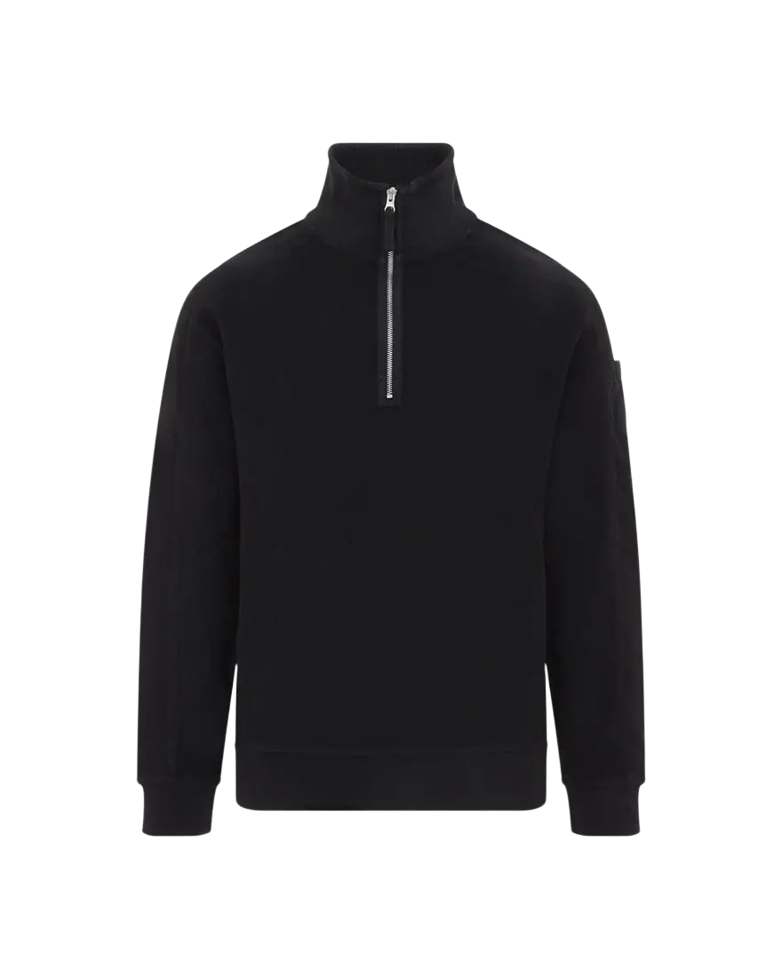 C.P. COMPANY - Sweat-shirt Polo Lens zippé Noir