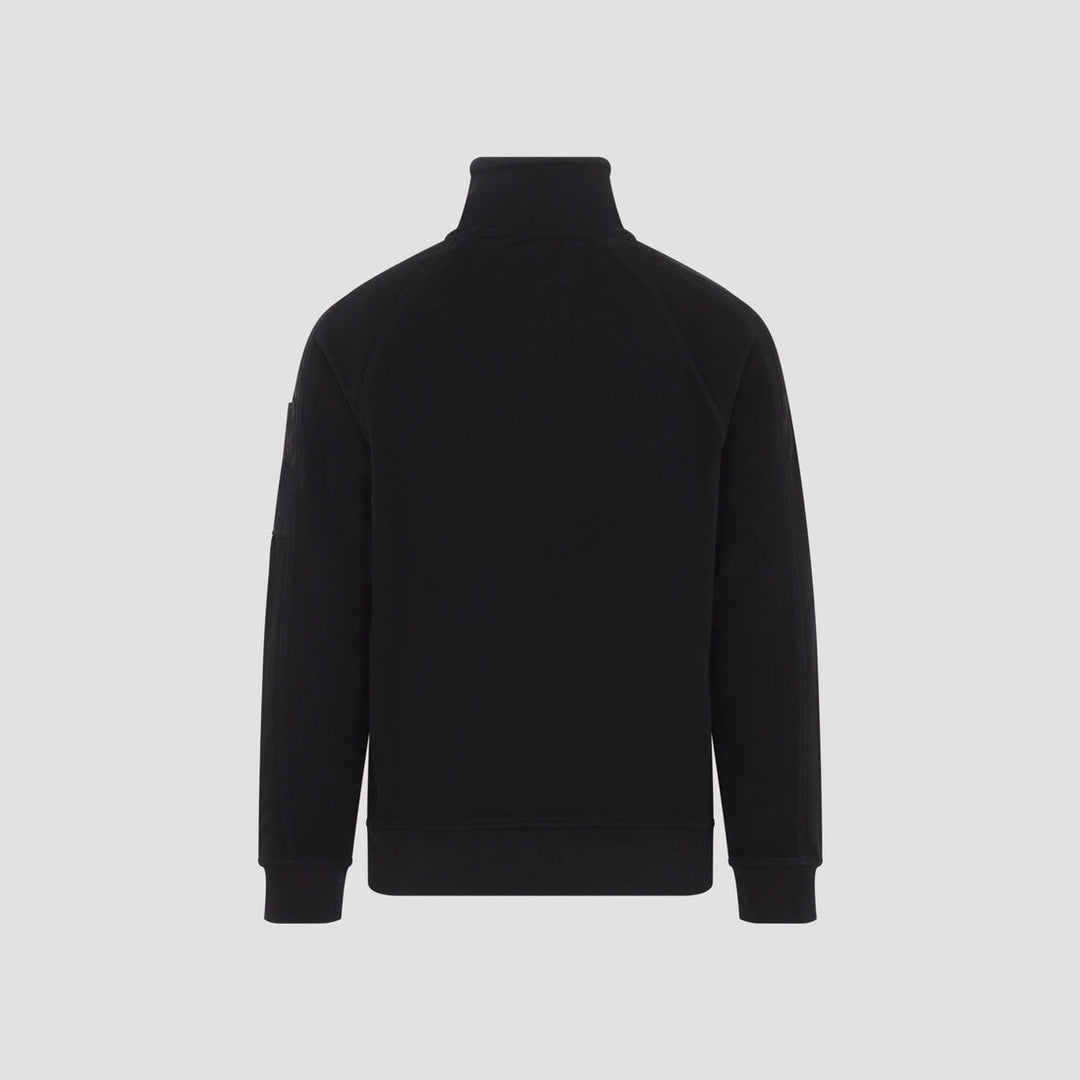 C.P. COMPANY - Sweat-shirt Polo Lens zippé Noir