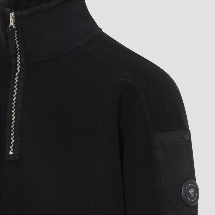 C.P. COMPANY - Sweat-shirt Polo Lens zippé Noir