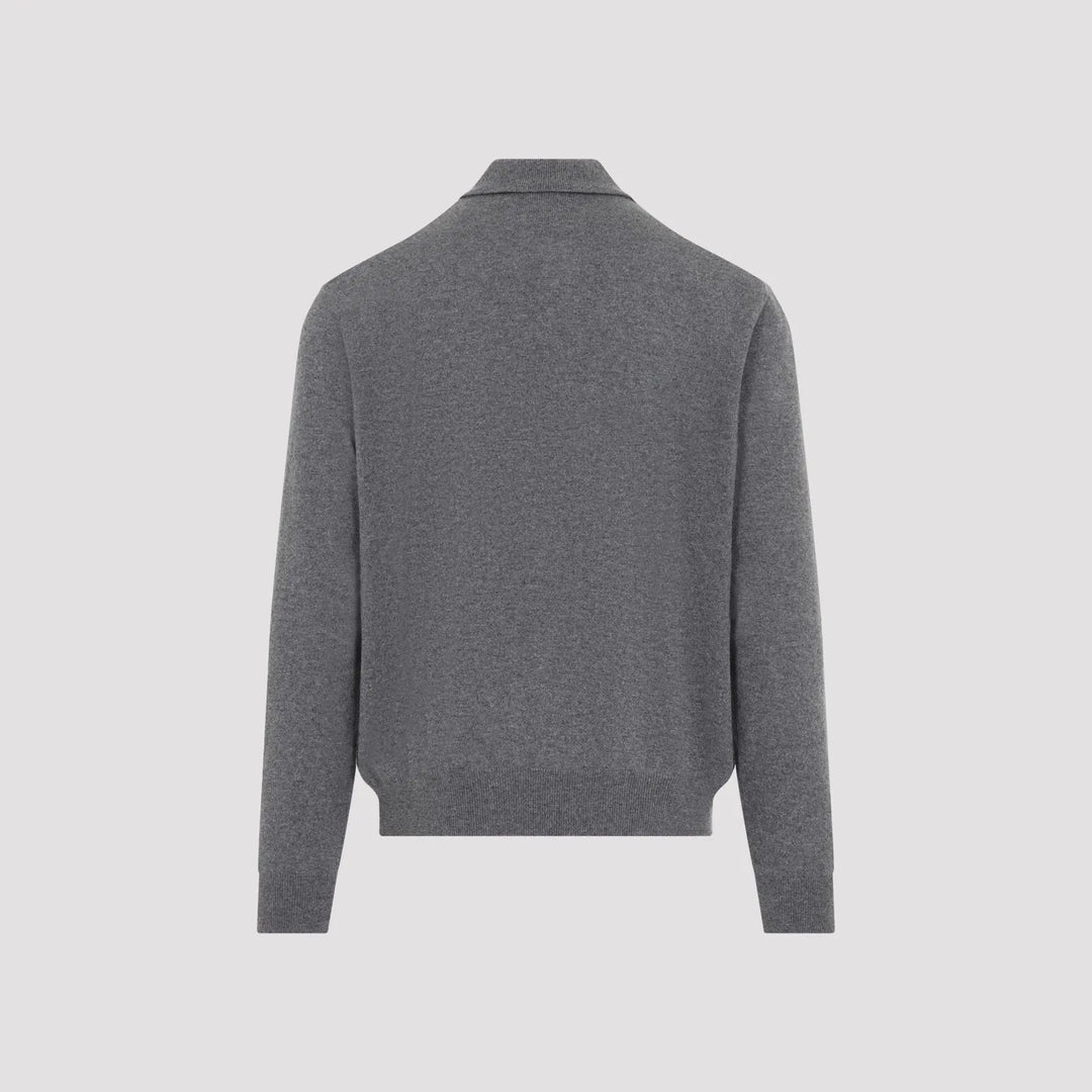 POLO RALPH LAUREN - Polo manches longues en cachemire Gris moyen