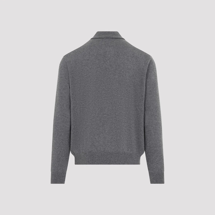 POLO RALPH LAUREN - Polo manches longues en cachemire Gris moyen