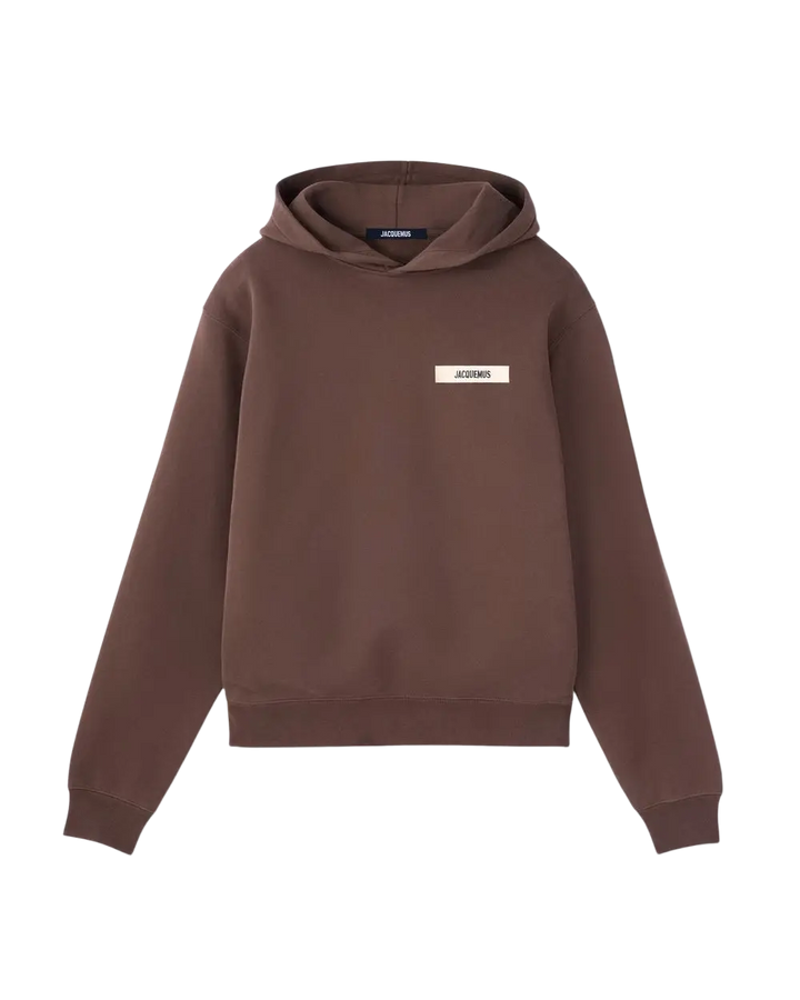 JACQUEMUS – Sweat à capuche Gros Grain Marron foncé