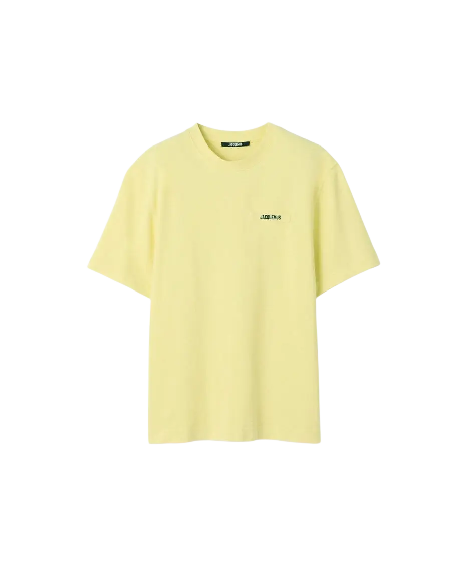 JACQUEMUS – T-shirt Gros Grain Jaune pâle