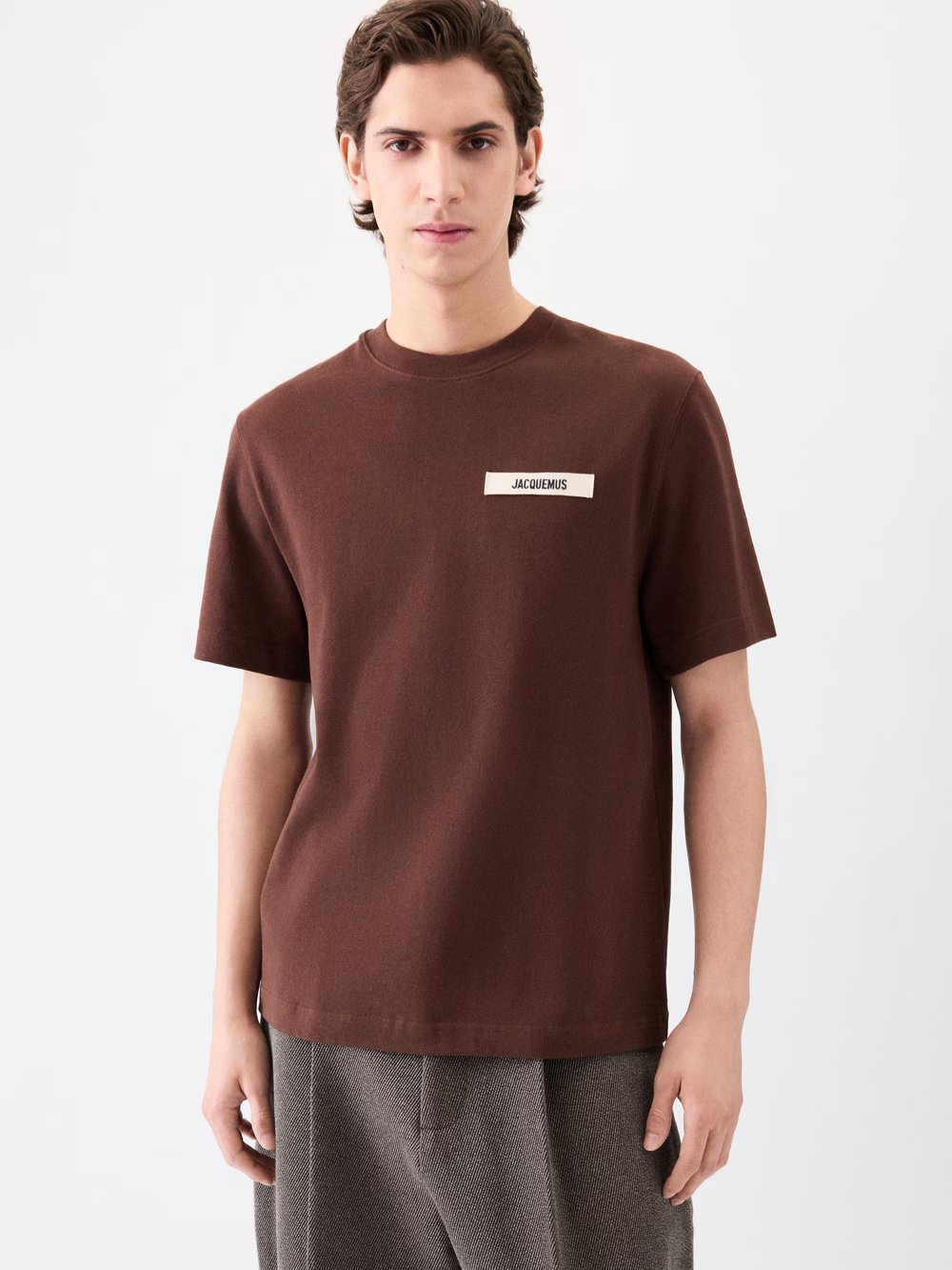 JACQUEMUS - T-shirt Le T-shirt Gros Grain Marron chocolat
