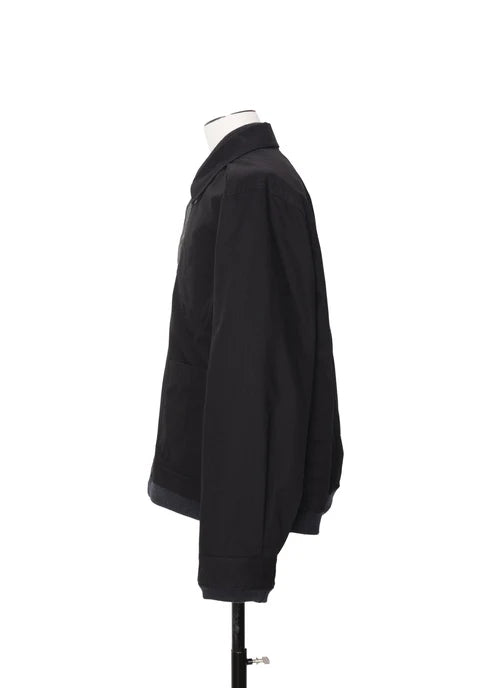SACAI - Blouson réversible Nylon Twill x Rip Stop Noir / Kaki foncé