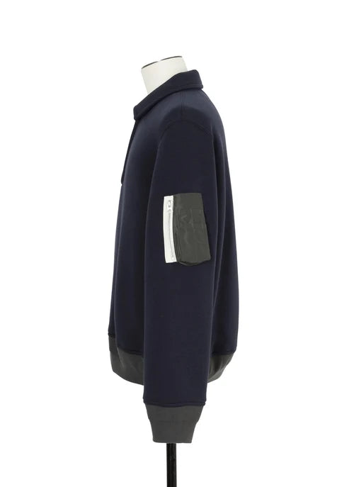 SACAI - Polo Sweat Marine / Kaki foncé