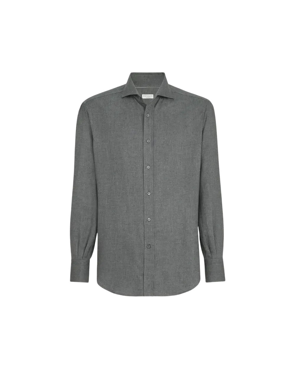 BRUNELLO CUCINELLI - Chemise en Flanelle Gris Foncé