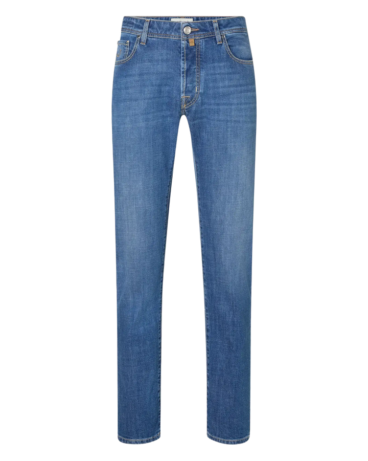 JACOB COHËN - Jean Bard Regular-Slim en denim stretch Bleu moyen délavé