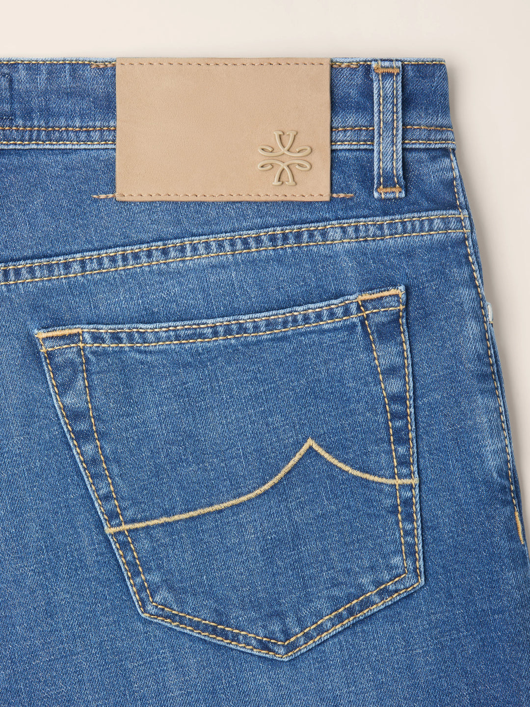 JACOB COHËN - Jean Bard Regular-Slim en denim stretch Bleu moyen délavé