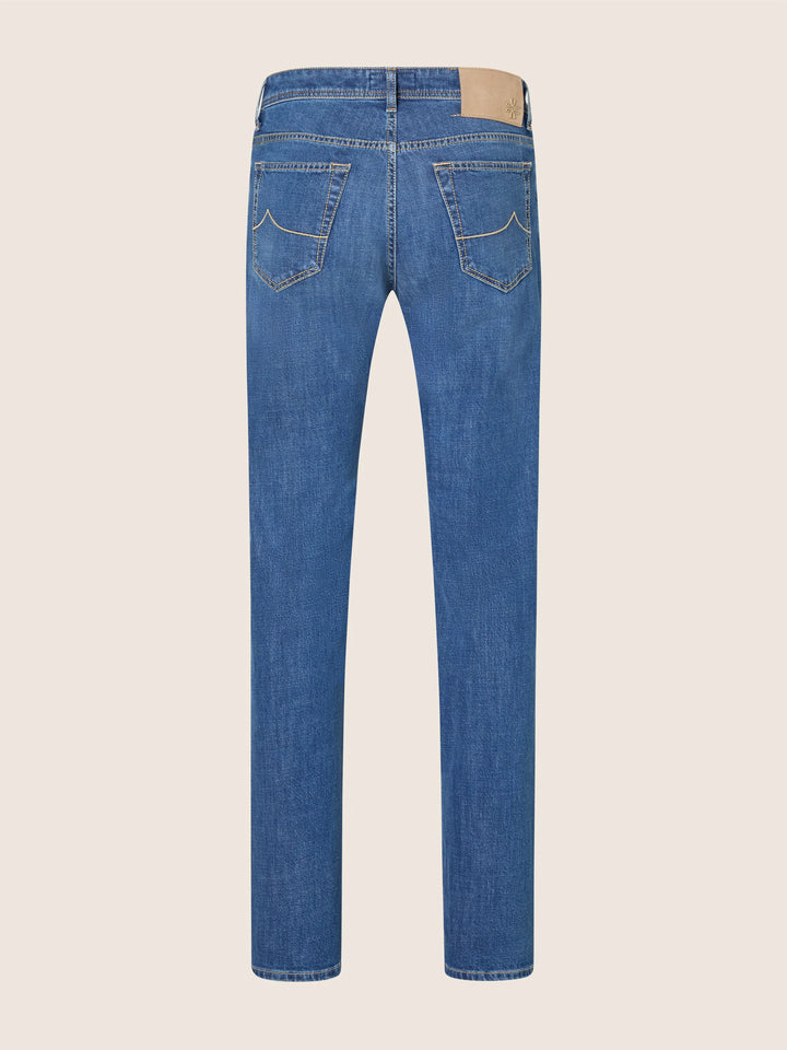 JACOB COHËN - Jean Bard Regular-Slim en denim stretch Bleu moyen délavé
